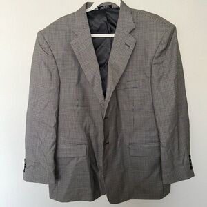Stafford Men’s Gray and Black Blazer‎ Career Office Professional Going out Wool